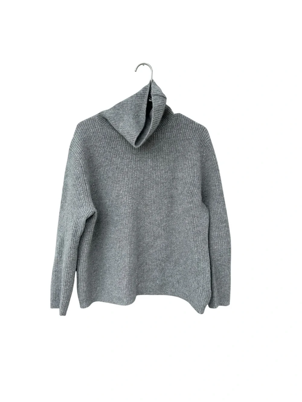 Quince 100% Mongolian Cashmere Fisherman Turtleneck Sweater - Gray - Size Large